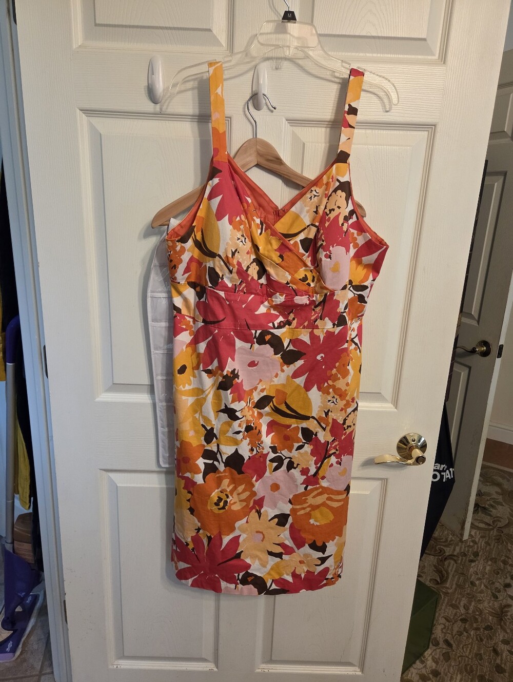 STUDIO 1940 22w Floral Sleeveless Sheath Dress - Pink, Orange, Yellow, Brown